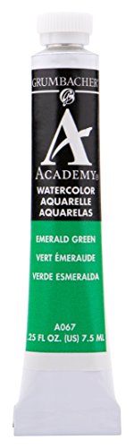 ''Grumbacher Academy Watercolor PAINT, 7.5ml/0.25 Ounce, Emerald Green (A067)''