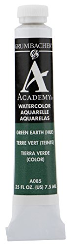 ''Grumbacher Academy Watercolor PAINT, 7.5ml/0.25 Ounce, Green Earth Hue (A085)''