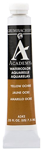 ''Grumbacher Academy Watercolor PAINT, 7.5ml/0.25 Ounce, Yellow Ochre Hue (A242)''
