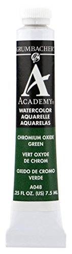 ''Grumbacher Academy Watercolor PAINT, 7.5ml/0.25 Ounce, Chromium Oxide Green (A048)''