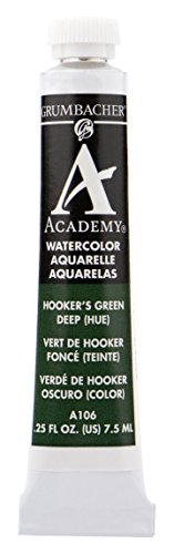 ''Grumbacher Academy Watercolor PAINT, 7.5ml/0.25 oz., Hooker's Green Deep Hue (A106)''