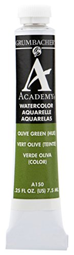 ''Grumbacher Academy Watercolor PAINT, 7.5ml/0.25 Ounce, Olive Green Hue (A150)''