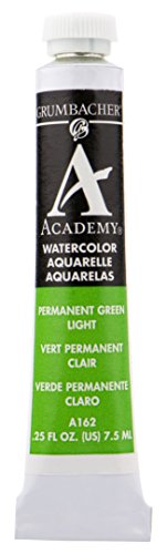 ''Grumbacher Academy Watercolor PAINT, 7.5ml/0.25 Ounce, Permanent Green Light (A162)''
