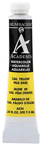 ''Grumbacher Academy Watercolor PAINT, 7.5ml/0.25 Ounce, Cadmium Yellow Pale Hue (A036)''
