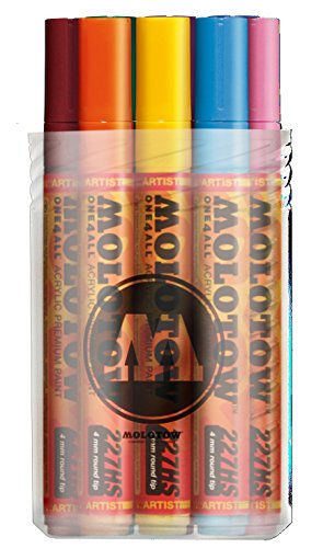 ''Molotow ONE4ALL Acrylic PAINT Marker Set 1, 4mm, Assorted Colors, 12 Marker Set, 1 Set Each (200.15
