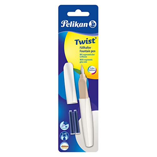 ''Pelikan 811446 Twist Fountain PEN (Universal for Right and Left-Handers), White Pearl, 1 Fountain P