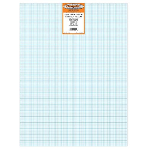 ''Clearprint Vellum SHEETS with 10x10 Fade-Out Grid, 18x24 Inches, 16 lb., 60 GSM, 1000H 100% Cotton,