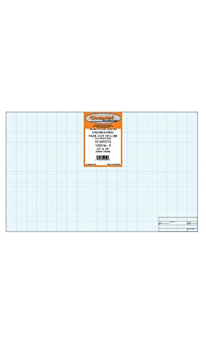 ''Clearprint Vellum SHEETS with Architect Title Block and 8x8 Fade-Out Grid, 22x34 Inches, 16 lb., 60