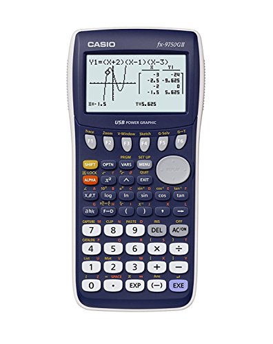 CASIO fx-9750GII Graphing Calculator with icon based menu. Dark Blue