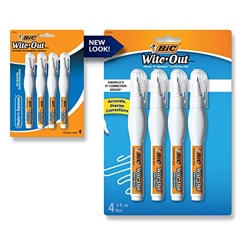 ''BIC Wite-Out Shake 'N Squeeze Correction PEN (BICWOSQPP418), Pack of 4''
