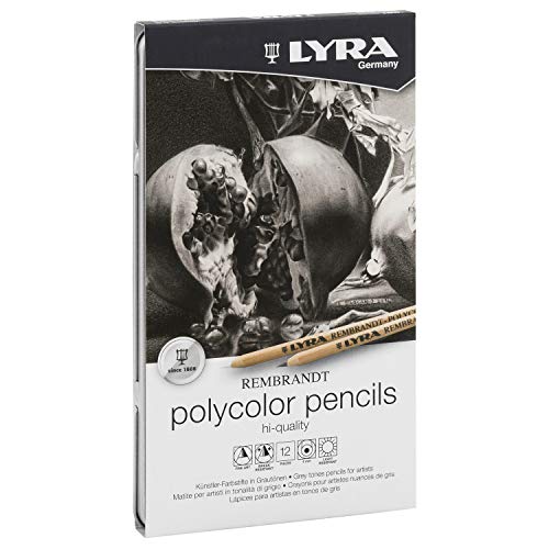 ''LYRA Rembrandt Polycolor Art PENCILs, Set of 12 PENCILs, Assorted Greys (2001122)''