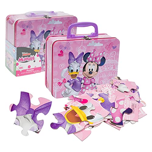 Unbrande 24 Piece Minnie Mouse PUZZLE with Tin Lunch Box