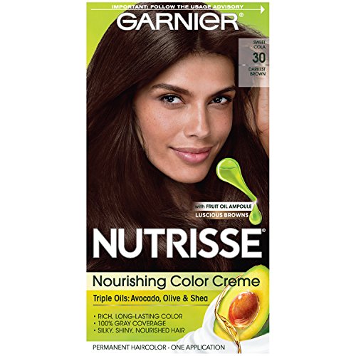 ''Garnier Nutrisse Nourishing HAIR Color Creme, 30 Darkest Brown (Sweet Cola) (Packaging May Vary)''