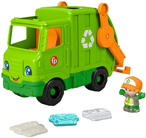 ''Fisher-Price Little People Recycling Truck, push-along musical TOY with figure for toddlers and pre