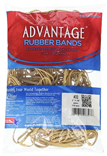 ''Alliance(R) Advantage(TM) RUBBER BANDS In 1/4 Lb. Poly, #32 3 x 1/8, Bag Of 175''