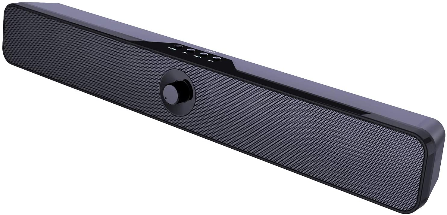 ''COMPUTER Speaker, DOSS Sound bar with 16W Stereo Sound and Enhance Bass, 20 Hours Playtime, Bluetoo