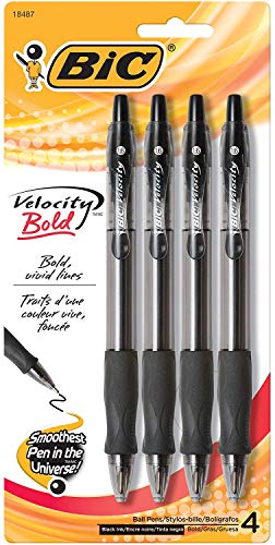 ''BIC Velocity Bold Retractable Ball PEN, Bold Point (1.6mm), Black, 16-Count?''