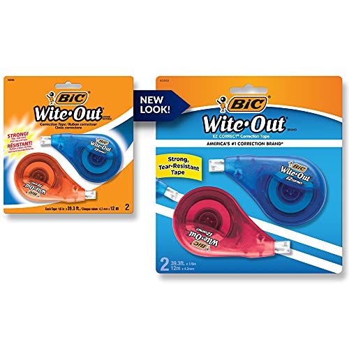 ''BIC Wite-Out Brand EZ Correct Correction TAPE, White, 2-Count''