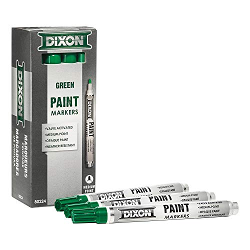 ''Dixon PAINT Markers, Medium Tip, Box of 12 Markers, Green (80224)''