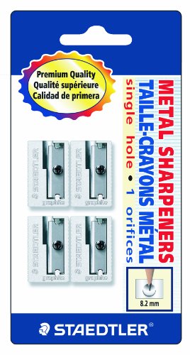 ''Staedtler Handheld PENCIL Sharpeners, Graphite, 4 pieces (510 10 BK4),Silver''