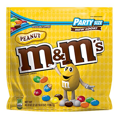 M&M'S Peanut Chocolate CANDY Party Size 42 Ounce (Pack of 1) Bag