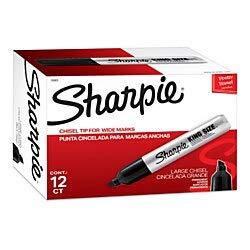 Product Image - Sharpie 15001 King Size Permanent Marker, Chisel Tip, Black, Dozen