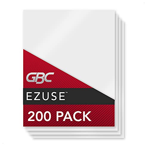 ''GBC Thermal Laminating SHEETS Pouches, Letter Size, 3 Mil, Speed Pouch, EZUse, 200-Count (3740726)''