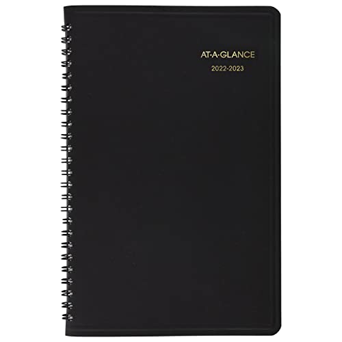 ''AT-A-GLANCE 2022-2023 Academic Appointment BOOK Planner, Weekly 5'''' x 8'''', Small, Black (7010105)''
