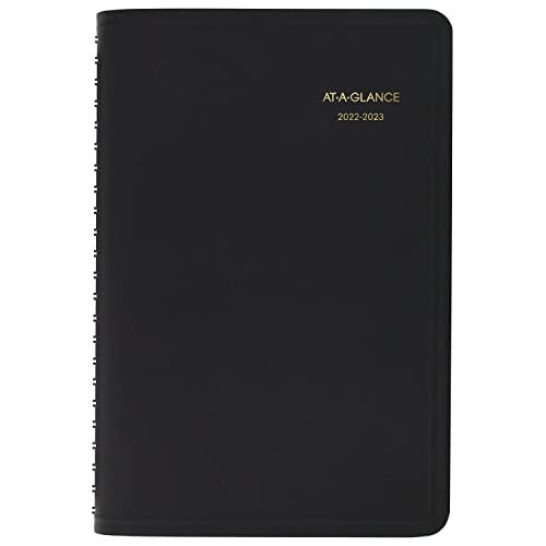 ''AT-A-GLANCE 2022-2023 Academic Appointment BOOK Planner, Daily, 5'''' x 8'''', Small, Black (7080705)''