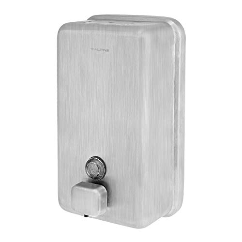 ''Alpine Industries Manual Stainless Steel Liquid SOAP Dispenser, Vertical ? 40oz Capacity - Rust Pro