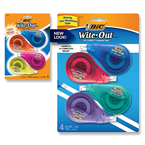 ''BIC White-Out Brand EZ Correct Correction TAPE, 4 Count''