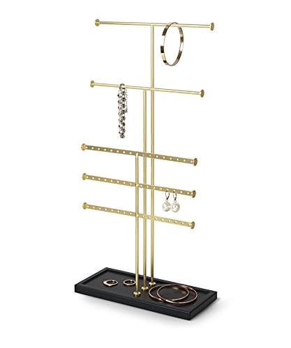 ''Umbra Trigem Tiered Tabletop JEWELRY Organizer Freestanding Hanging Necklace, Earring and Bracelet 