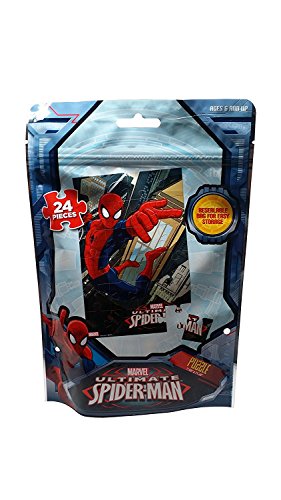 ''Marvel Spiderman PUZZLE, 24 Piece in Resealable Bag for Easy Storage''
