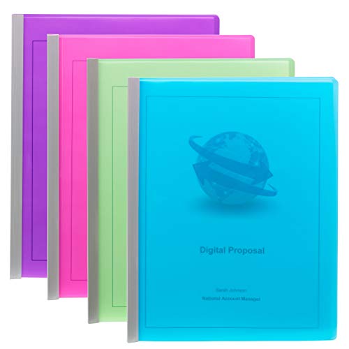 ''Smead Poly Report Cover with Sliding Bar, 25 SHEET Capacity, Letter Size, Assorted Colors, 12 per P