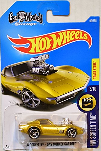 Product Image - Hot Wheels 2017 HW Screen Time '68 Corvette Gas Monkey Garage 99/365, Gold