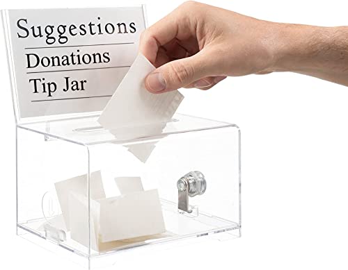 ''Adir ACRYLIC Donation Ballot Box with Lock - Secure and Safe Suggestion Box - Drawing Box - Great f