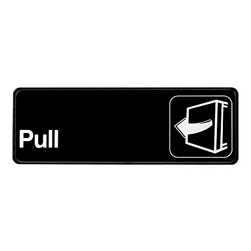 Alpine Industries Pull SIGN - Outdoor High Visibility Black & White Placard w/ Adhesive Back ? Plast