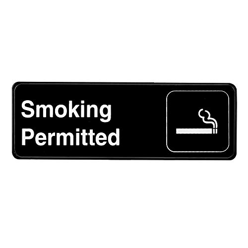 Alpine Industries Smoking Permitted SIGN - Weather Proof Outdoor Wall Placard w/Adhesive Back & Visi
