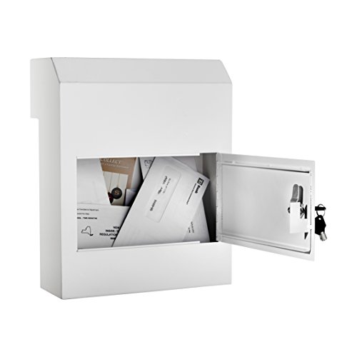 AdirOffice DOOR Drop Box - Through-The-DOOR Safe Locking Drop Box - DOOR Mail Slot (White)