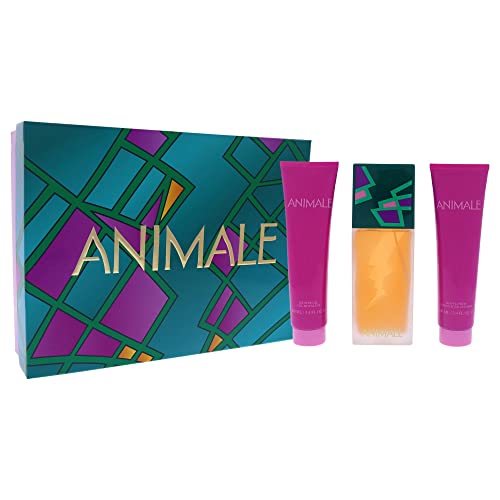 ''Animale Animale Women 3.4oz EDP Spray, 3.4oz Body LOTION, 3.4oz Shower Gel 3 Pc Gift Set''