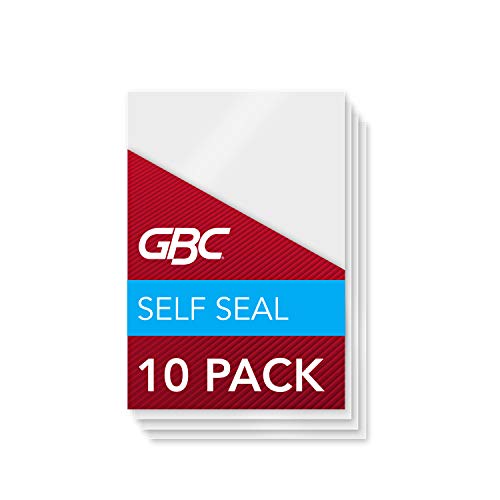 ''GBC Laminating Sheets, Self Adhesive Pouches, WALLET Size, 8 Mil, Self Seal, 10 Pack (3745685)''
