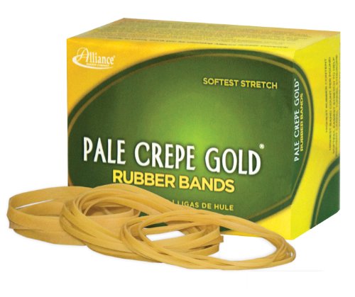 ''Alliance RUBBER 20549 Pale Crepe Gold RUBBER BANDS Size #54, 1/4 lb Box (Assorted Sizes, Golden Cre
