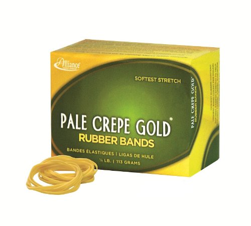 ''Alliance RUBBER 20339 Pale Crepe Gold RUBBER BANDS Size #33, 1/4 lb Box Contains Approx. 242 BANDS 