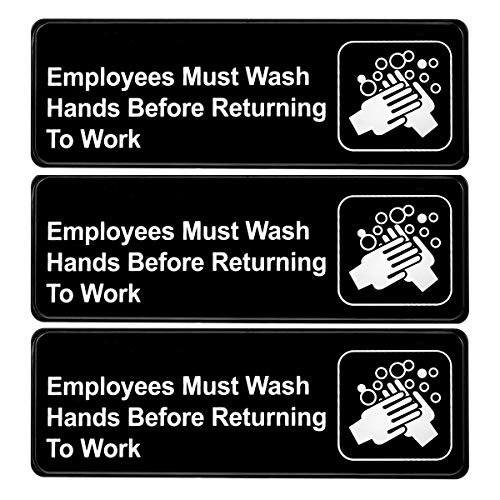 ''Alpine Industries Employees Must Wash Hands Before Returning to Work SIGN: Easy to Mount Plastic Sa