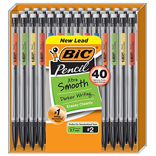 ''BIC Xtra Smooth Mechanical PENCIL, Medium Point (0.7mm), 40-Count''