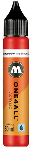 ''Molotow ONE4ALL Acrylic PAINT Refill, For Molotow ONE4ALL PAINT Marker, Traffic Red, 30ml Bottle, 1