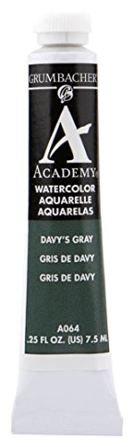 ''Grumbacher Academy Watercolor PAINT, 7.5ml/0.25 oz., Davy's Gray (A064)''