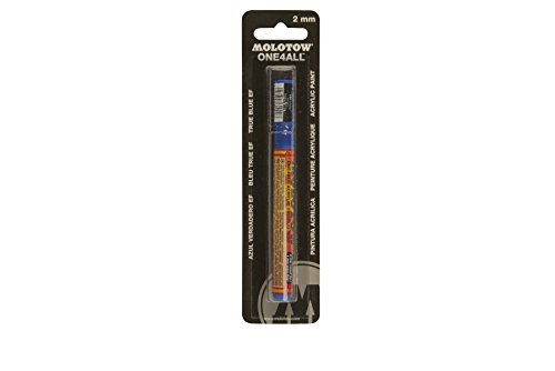 ''Molotow ONE4ALL Acrylic PAINT Marker, 2mm, True Blue, Blister Carded, 1 Each (127.206BC)''