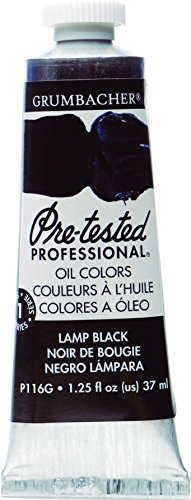 ''Grumbacher Pre-Tested Oil Paint, 37ml/1.25 Ounce, LAMP Black (P116G)''