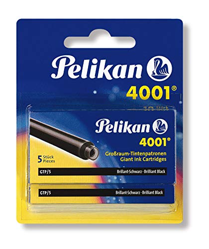 ''Pelikan 4001 GTP/5 Ink Cartridges for Fountain PENs, Brilliant Black, 1.4ml, 10 Pack (330860)''